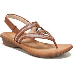 Soul Naturalizer Women's Sunny Faux Leather Flat Sandals, Toffee Brown Size 9.5W